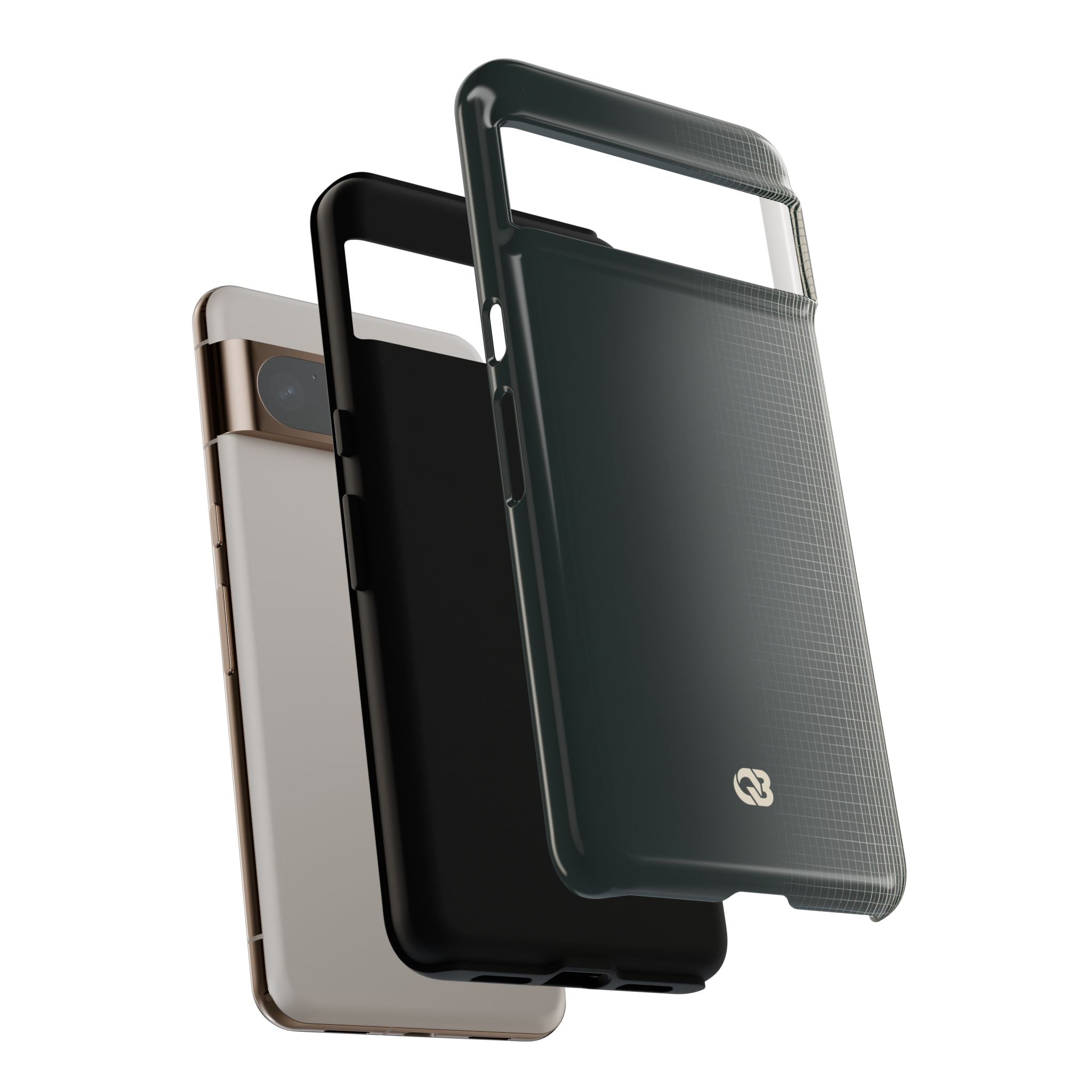 Grey Tough Phone Case for Google Pixel - Charcoal Tech Grid
