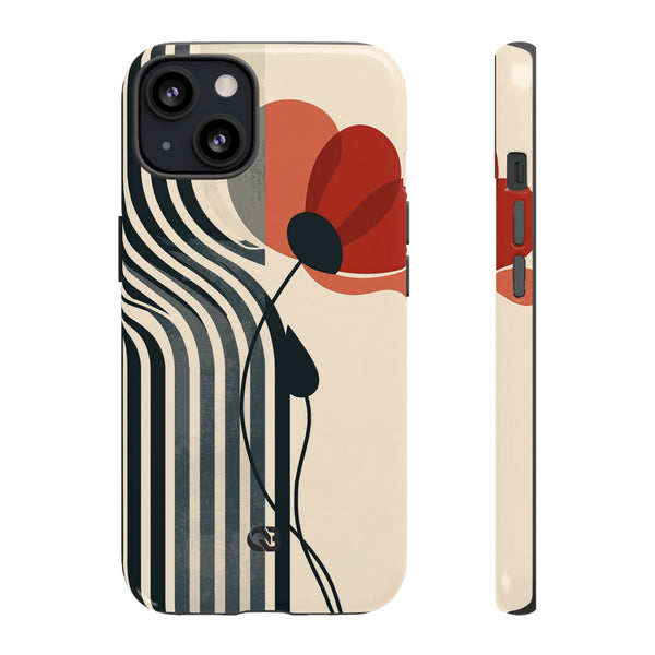 Modernist Poppy · Tough Phone Case for iPhone · Beige