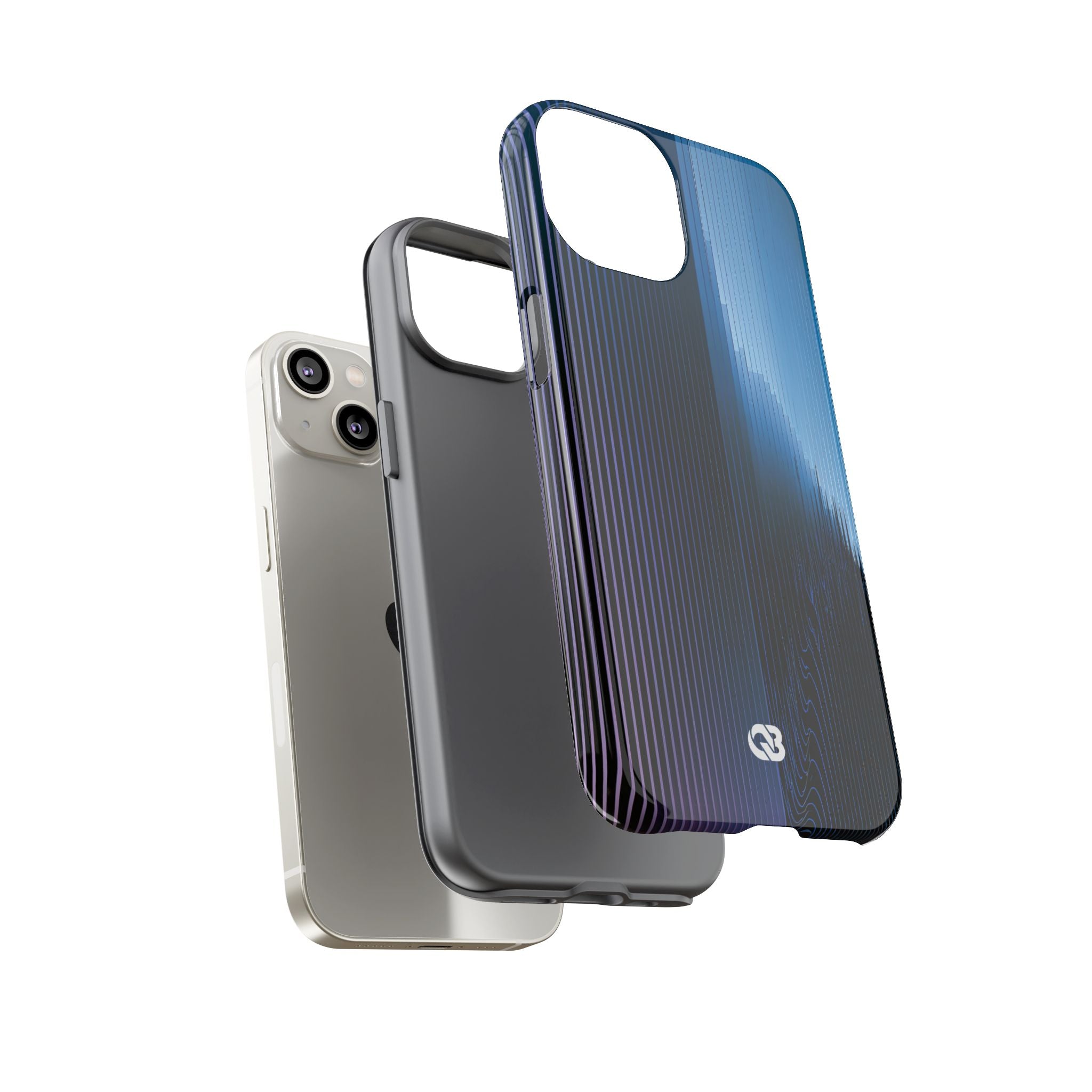 Blue Tough Phone Case for iPhone - Indigo Distortion Wave