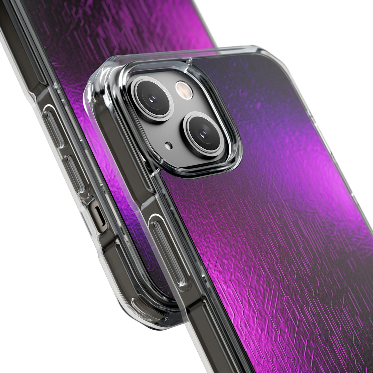 Violet Cyber Circuit · Clear Impact Magnetic Phone Case for iPhone · Purple