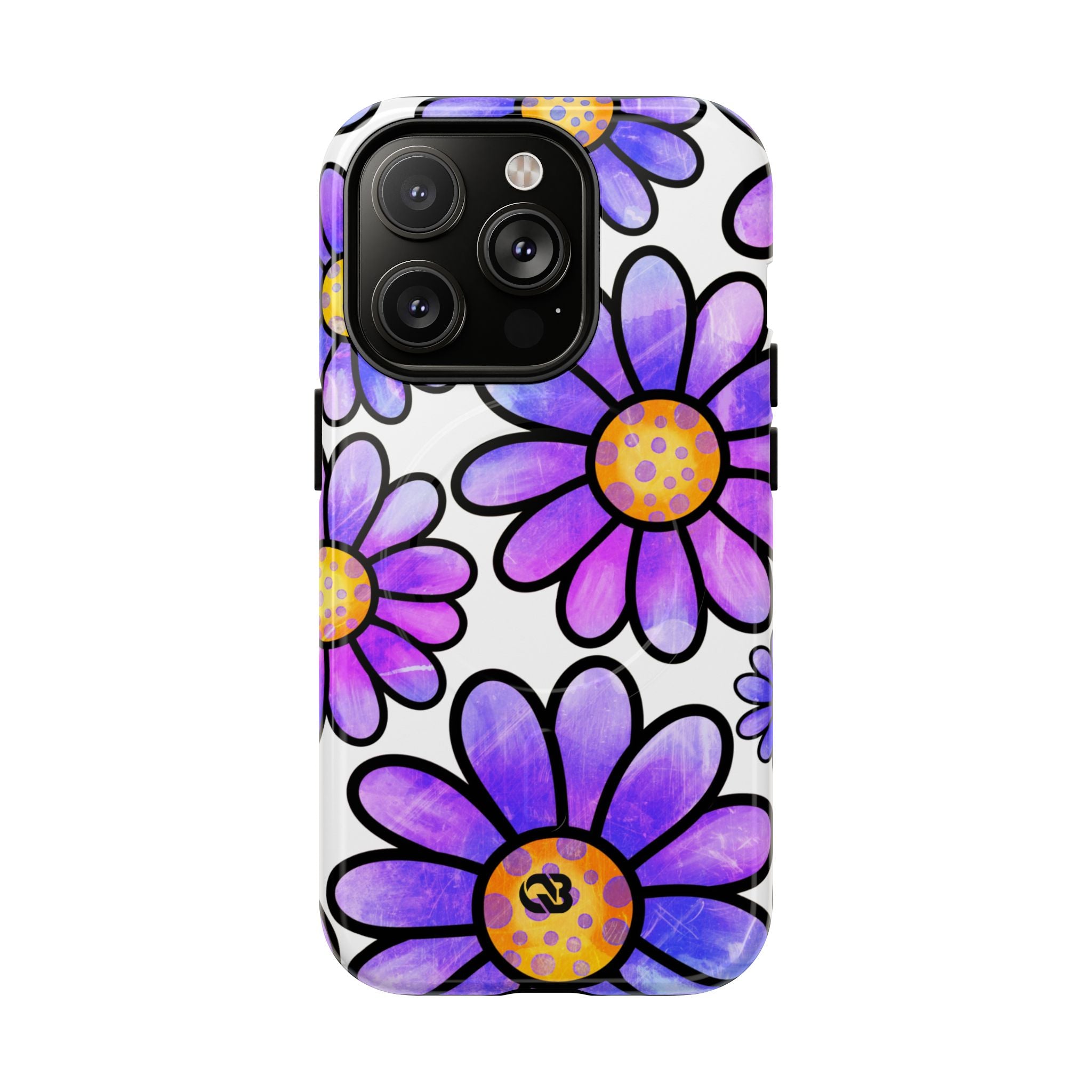 Violet Grunge Bloom · Tough+ Handyhülle für iPhone · Magsafe