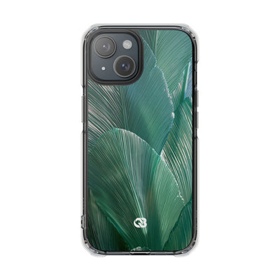 Translucent Fan Palm · Clear Impact Magnetic Phone Case for iPhone · Teal