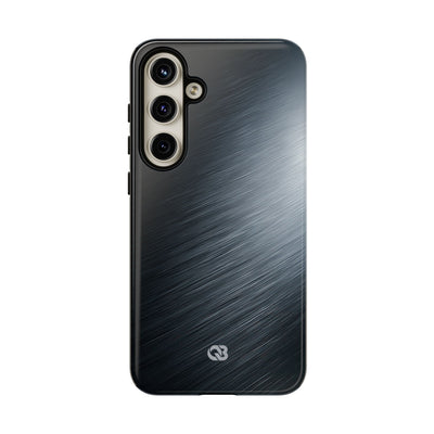 Grey Tough Phone Case for Samsung - Charcoal Brushed Steel