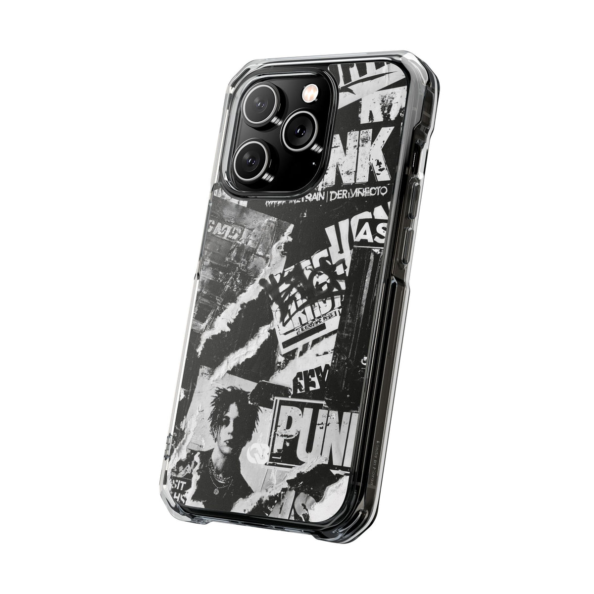 Underground Punk Collage · Clear Impact Magnetic Phone Case for iPhone · Black