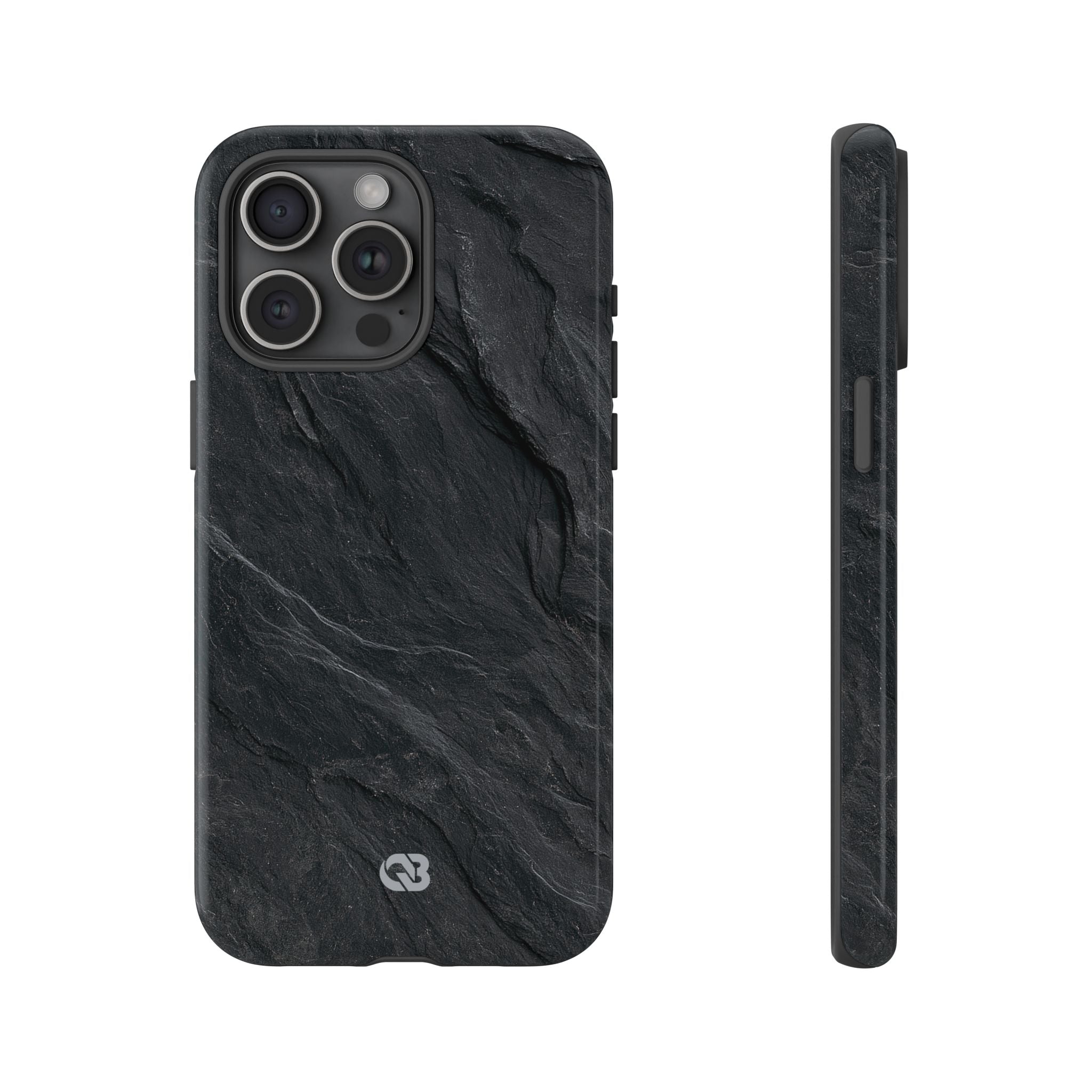Black Tough Phone Case for iPhone - Midnight Slate Ridge