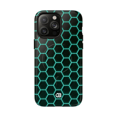 Neon Hex Spectrum · Tough 2.0 Magnetic Phone Case for iPhone · Teal
