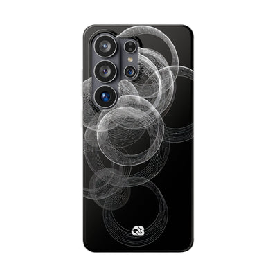 Black Lite Phone Case for Samsung - Kinetic Wireframe Orbit
