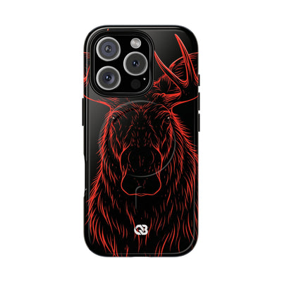 Crimson Horizon Moose · Tough 2.0 Magnetic Phone Case for iPhone · Black