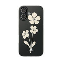 Black Lite Phone Case for iPhone - Obsidian Cream Bloom