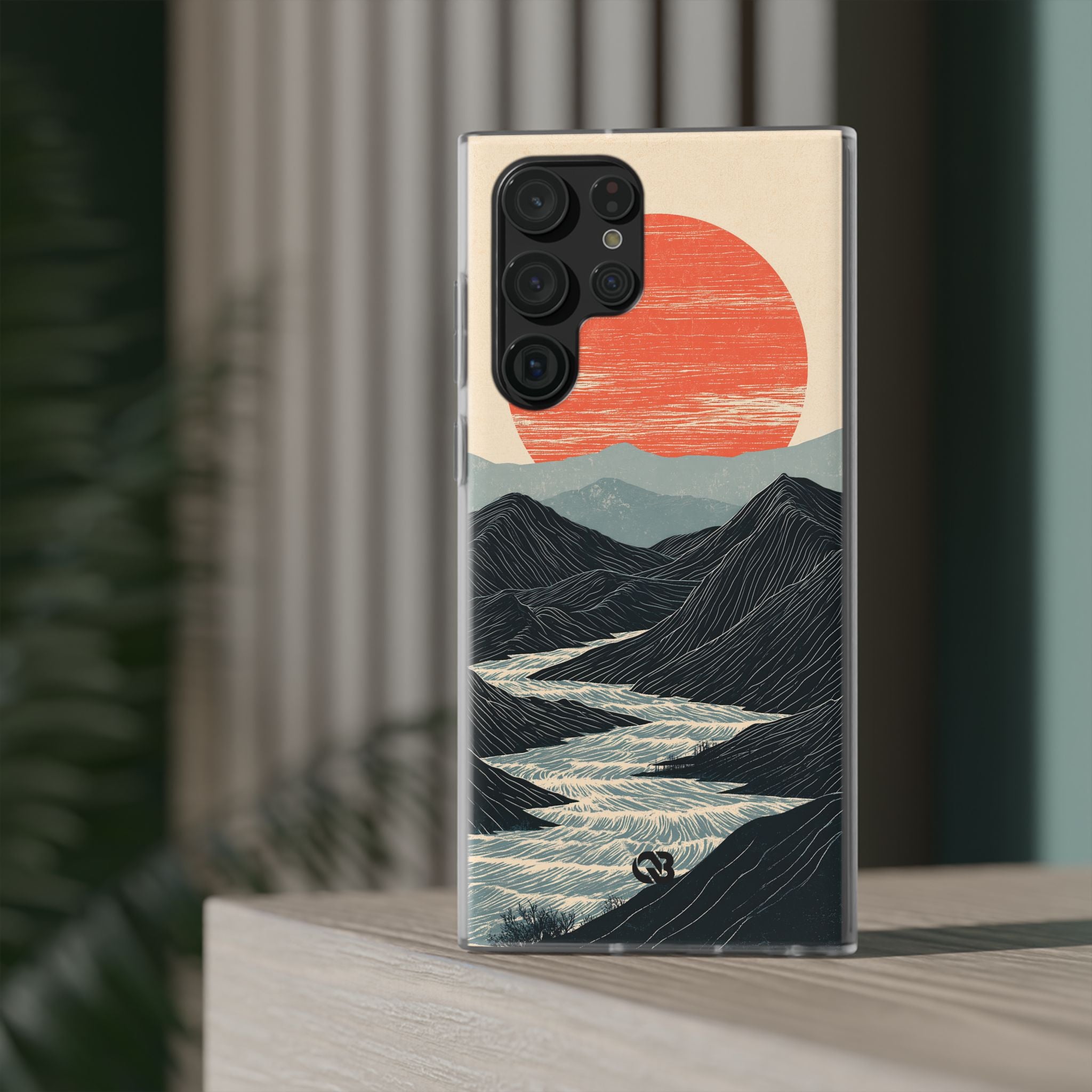 Beige Lite Phone Case for Samsung - Crimson Ridge Flow
