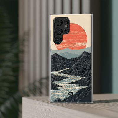 Beige Lite Phone Case for Samsung - Crimson Ridge Flow