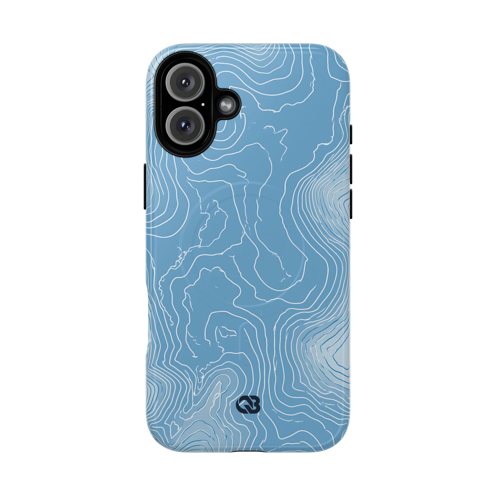 Blue Tough 2.0 Magsafe Phone Case for iPhone - Glacial Ridge Topo