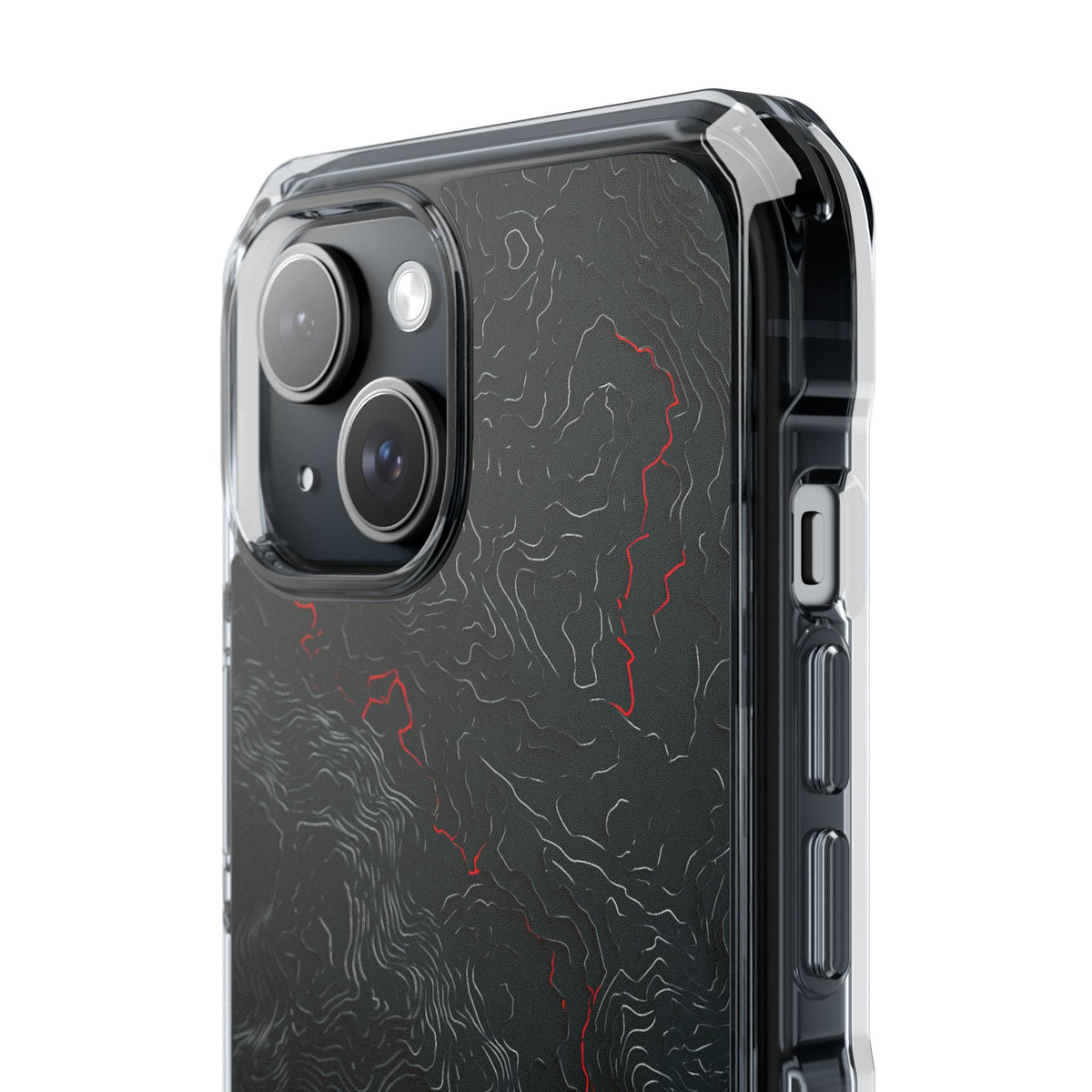 Crimson Rift · Clear Impact Magnetic Phone Case for iPhone ·  Black
