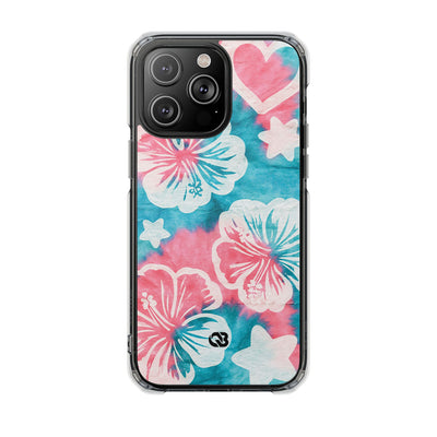 Tropical Hibiscus Bloom · Clear Impact Magnetic Phone Case for iPhone · Teal
