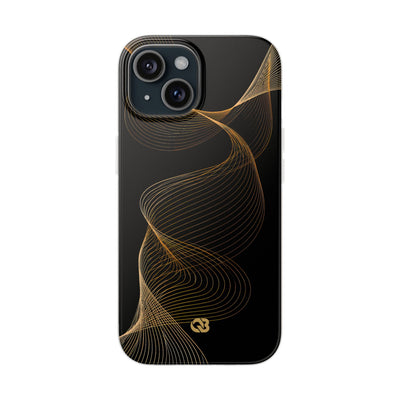Golden Contour Flow · Lite Phone Case for iPhone ·  Black