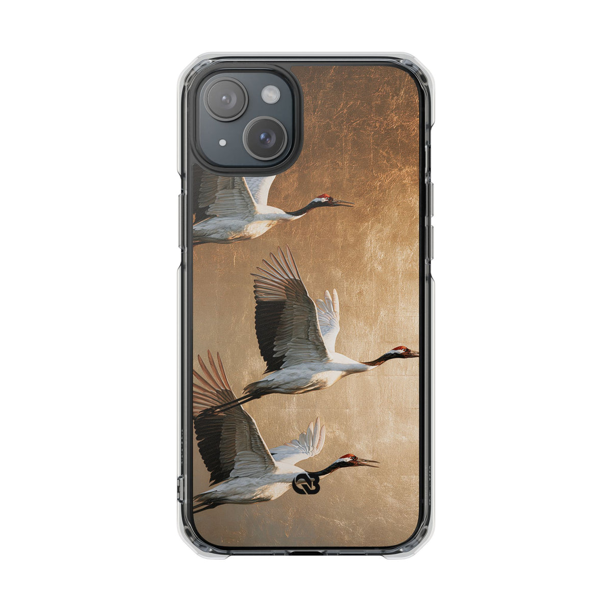Golden Crane Flight · Clear Impact Magnetic Phone Case for iPhone · Gold