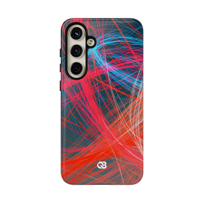 Neon Fiber Stream · Tough Phone Case for Samsung · Red