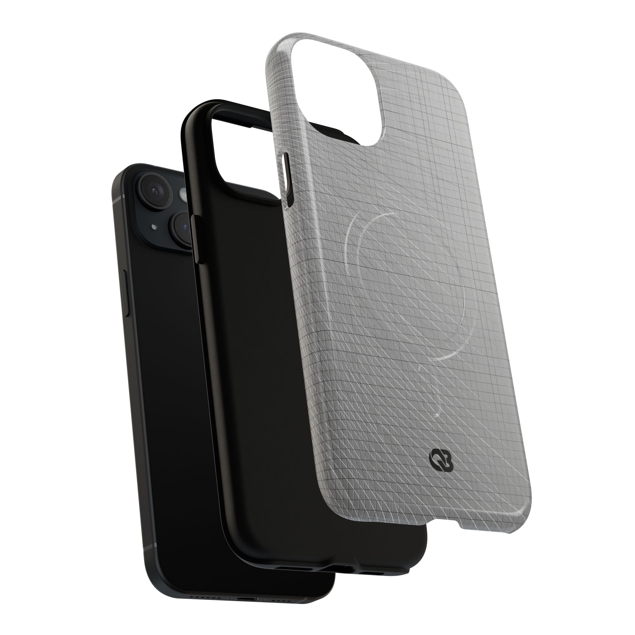 Grey Tough 2.0 Magsafe Phone Case for iPhone - Chrome Mesh Warp