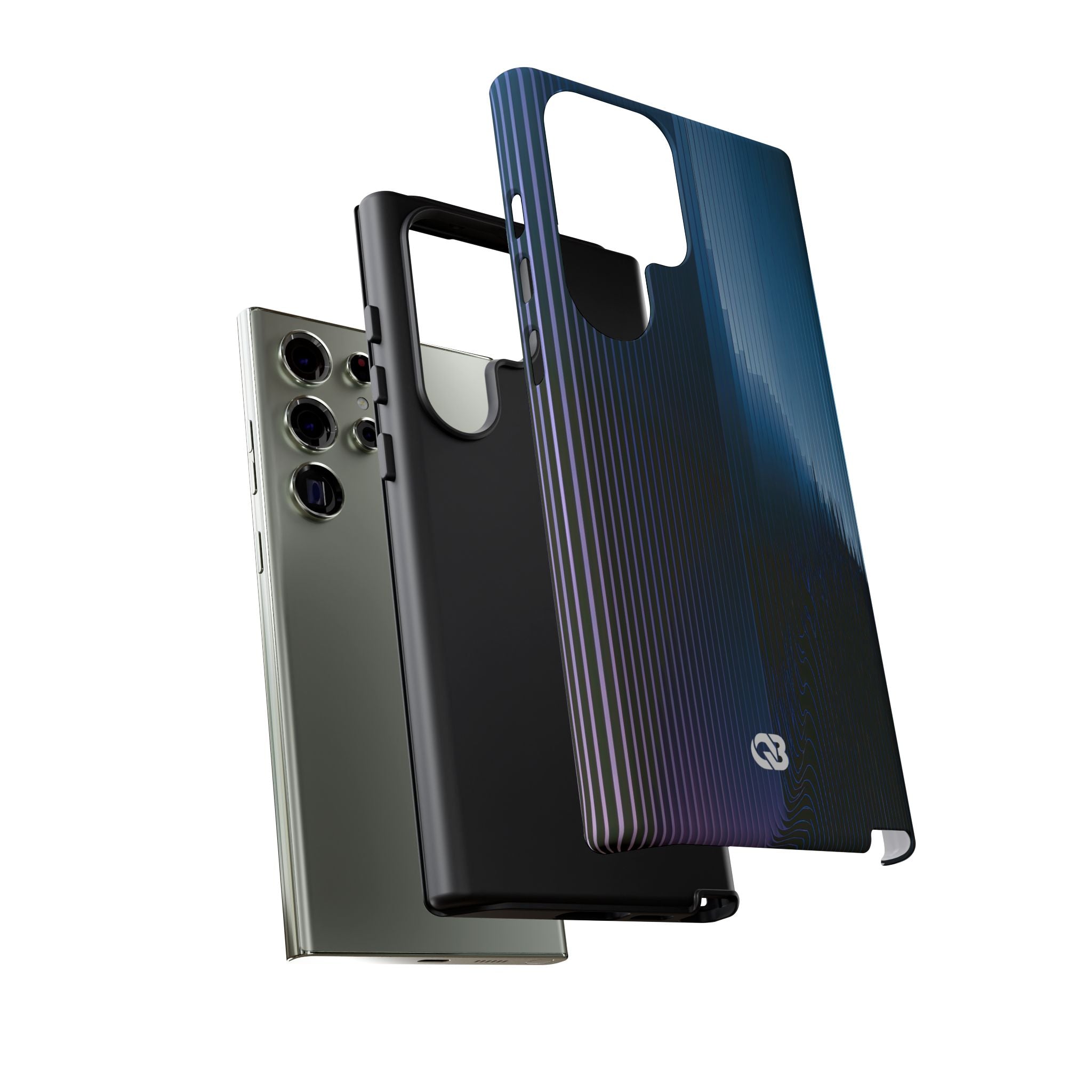 Blue Tough Phone Case for Samsung - Indigo Distortion Wave