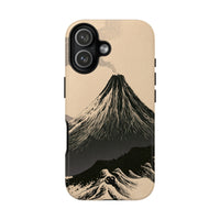 Beige Tough Phone Case for iPhone - Obsidian Ink Summit