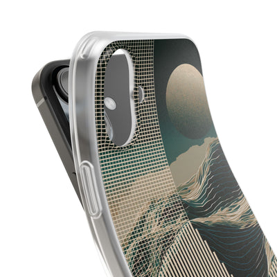 Green Lite Phone Case for iPhone - Lunar Moss Topography