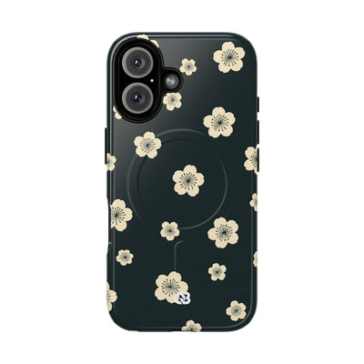 Teal Tough 2.0 Magsafe Phone Case for iPhone - Obsidian Cream Petals