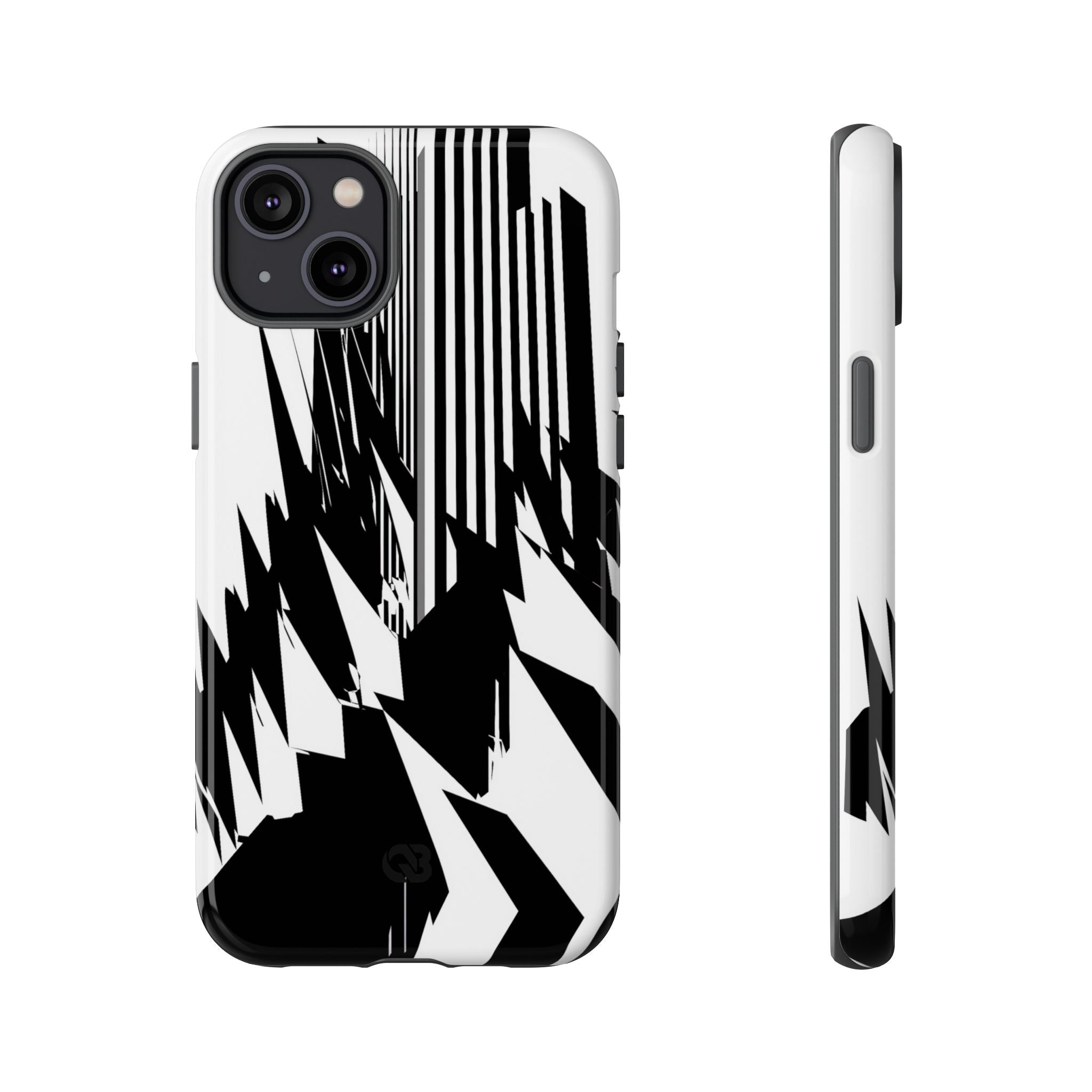 White Tough Phone Case for iPhone - Shattered Vector Spire