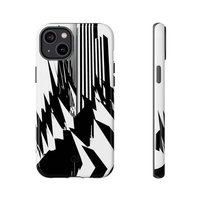 White Tough Phone Case for iPhone - Shattered Vector Spire