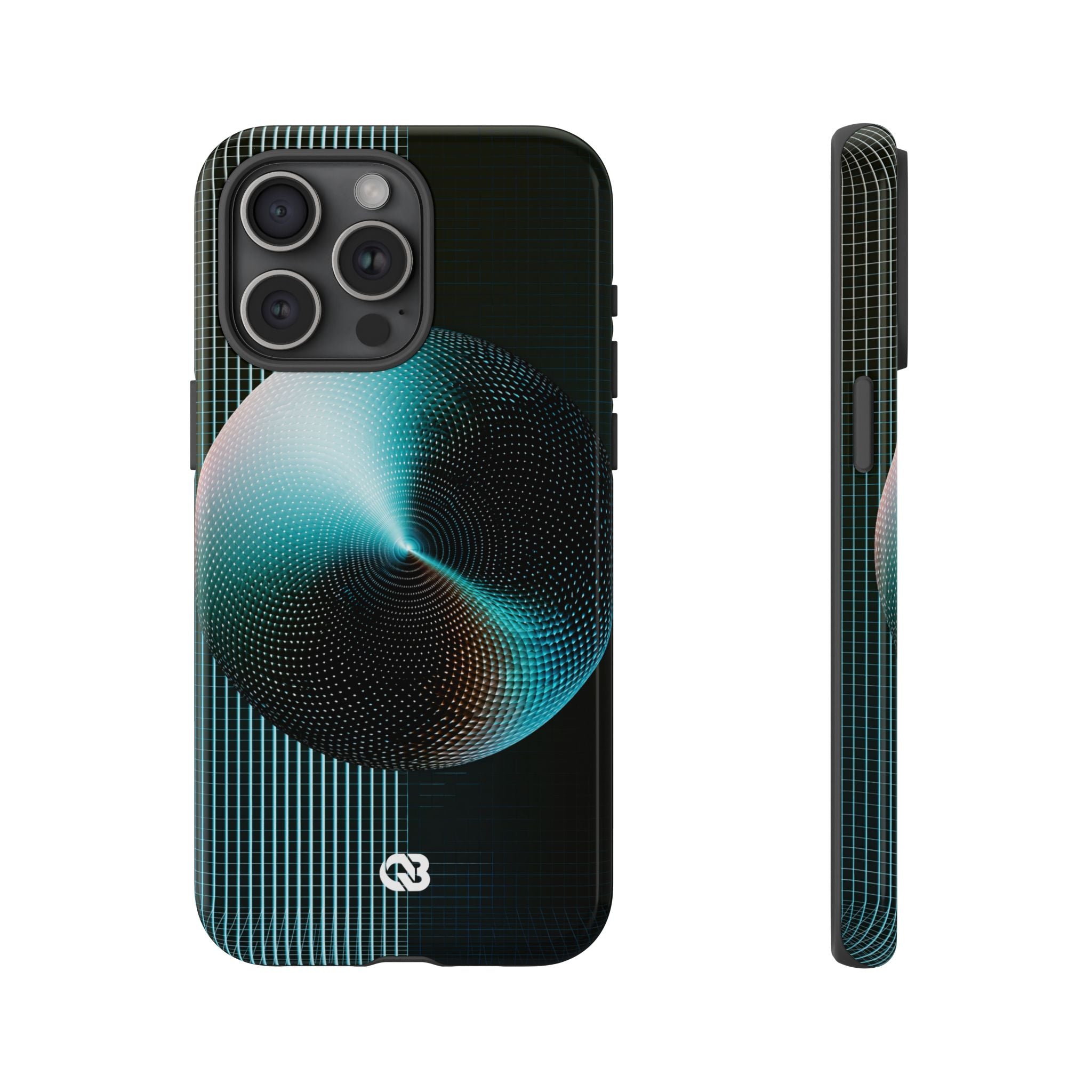 Blue Tough Phone Case for iPhone - Cyan Vector Sphere