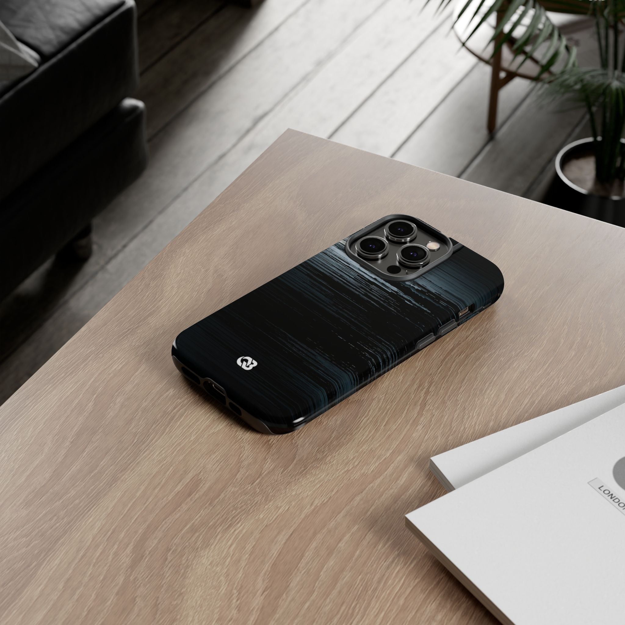 Black Tough Phone Case for iPhone - Frozen Signal Glitch