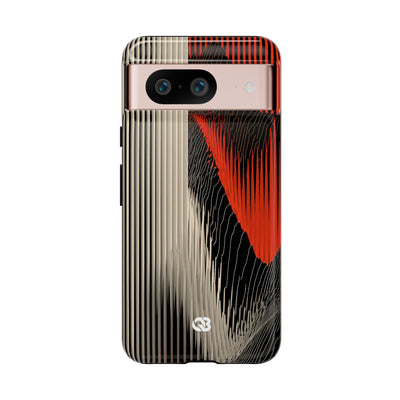 Red Tough Phone Case for Google Pixel - Crimson Pulse Topo