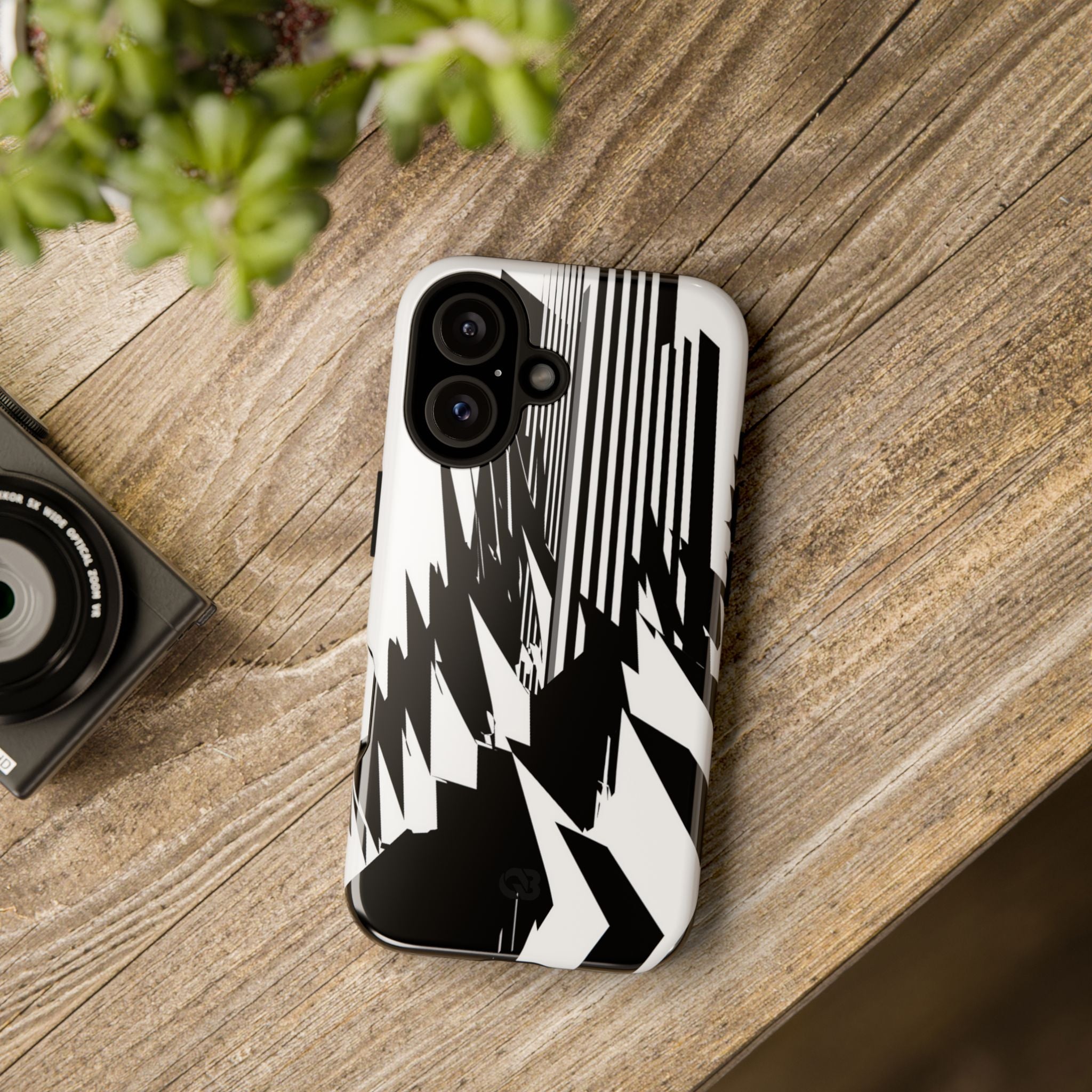 White Tough Phone Case for iPhone - Shattered Vector Spire