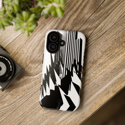 White Tough Phone Case for iPhone - Shattered Vector Spire