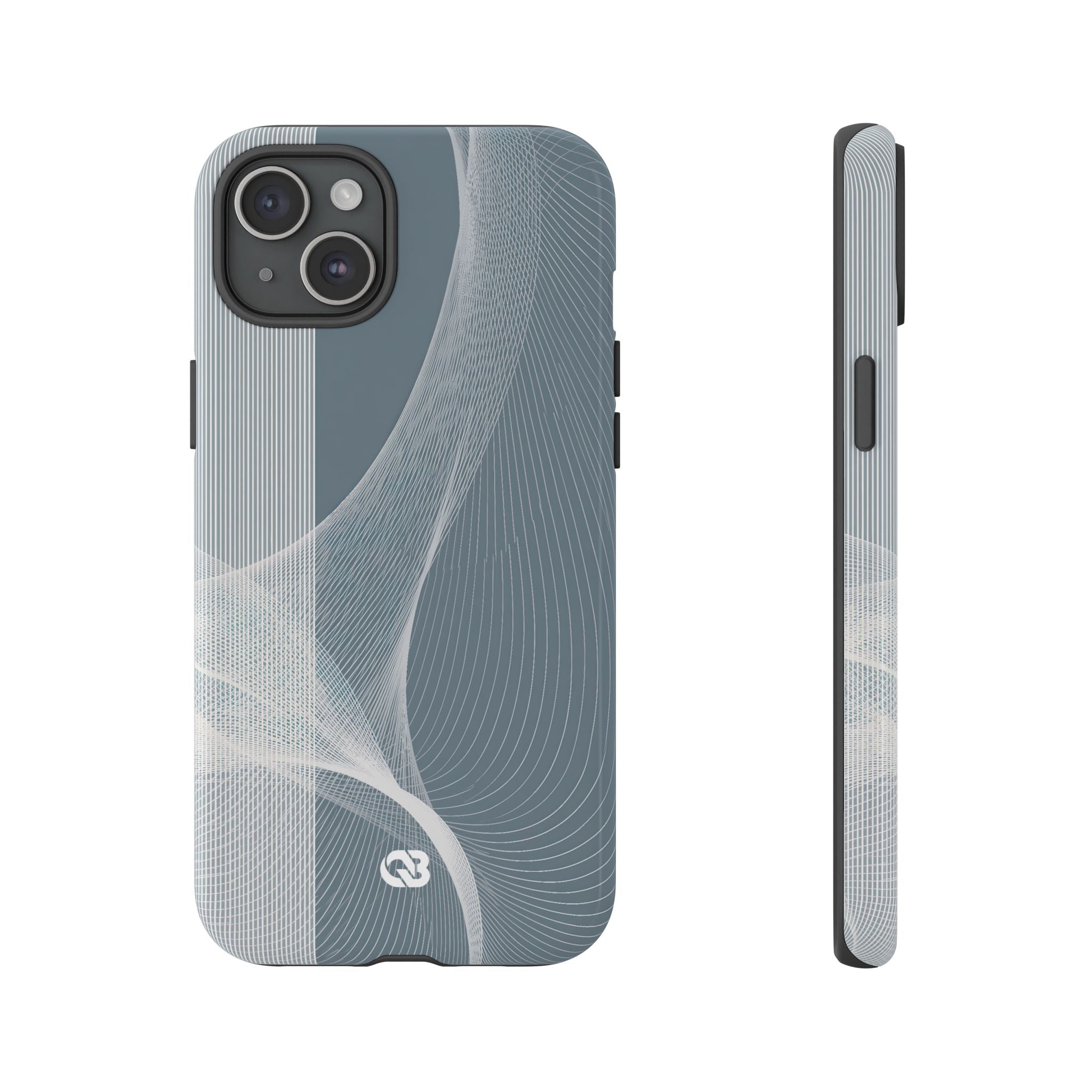 Grey Tough Phone Case for iPhone - Slate Mesh Horizon