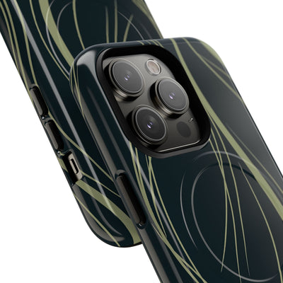 Green Tough 2.0 Magsafe Phone Case for iPhone - Obsidian Sage Flow