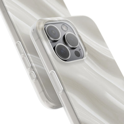 White Lite Phone Case for iPhone - Polished Ivory Wave