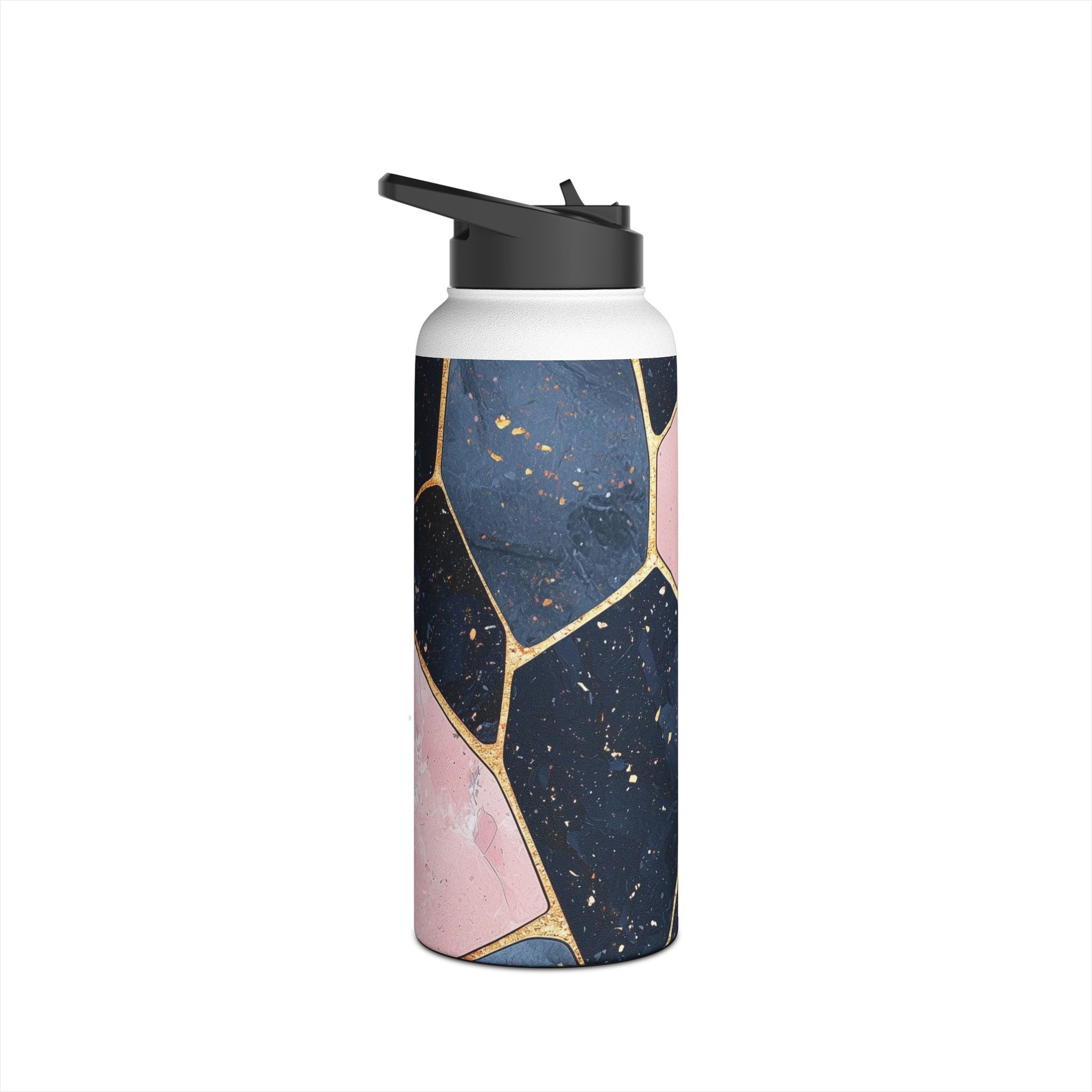 Golden Mosaic Navy - Stainless Steel Water Bottle