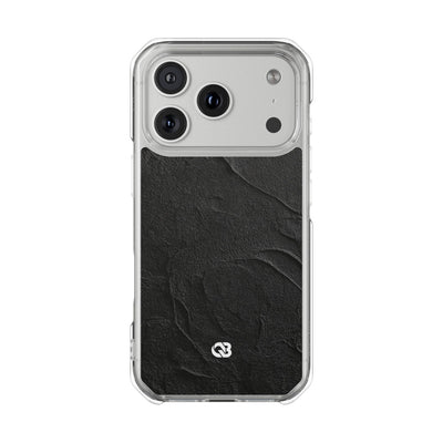 Obsidian Stucco Relief · Clear Impact Magnetic Phone Case for iPhone ·  Black