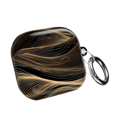 Golden Horizon Contours · Hard Case for AirPods & AirPods Pro · Black