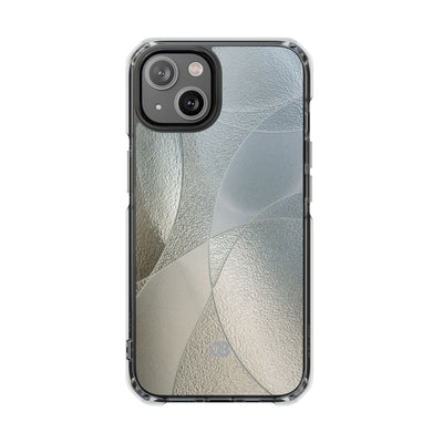 Silver Impact MagSafe Phone Case for iPhone - Frosted Silver Mosaic