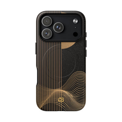 Gold Tough 2.0 Magnetic Phone Case for iPhone - Gilded Obsidian Dunes