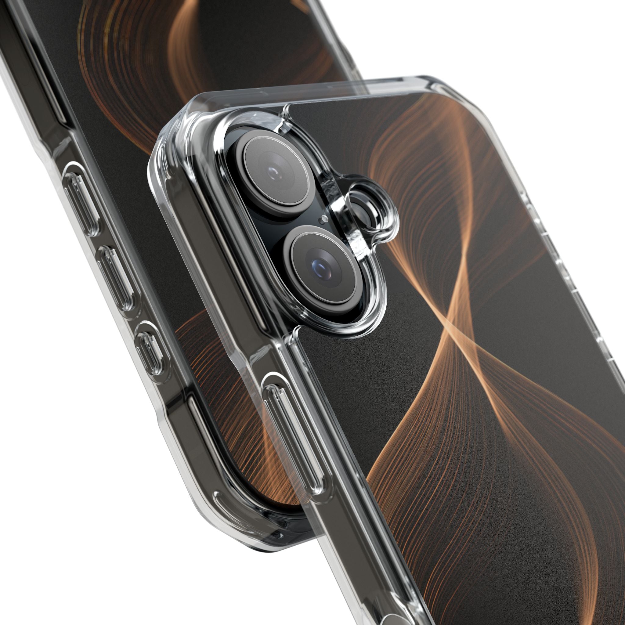 Brown Impact MagSafe Phone Case for iPhone - Copper Silk Wave