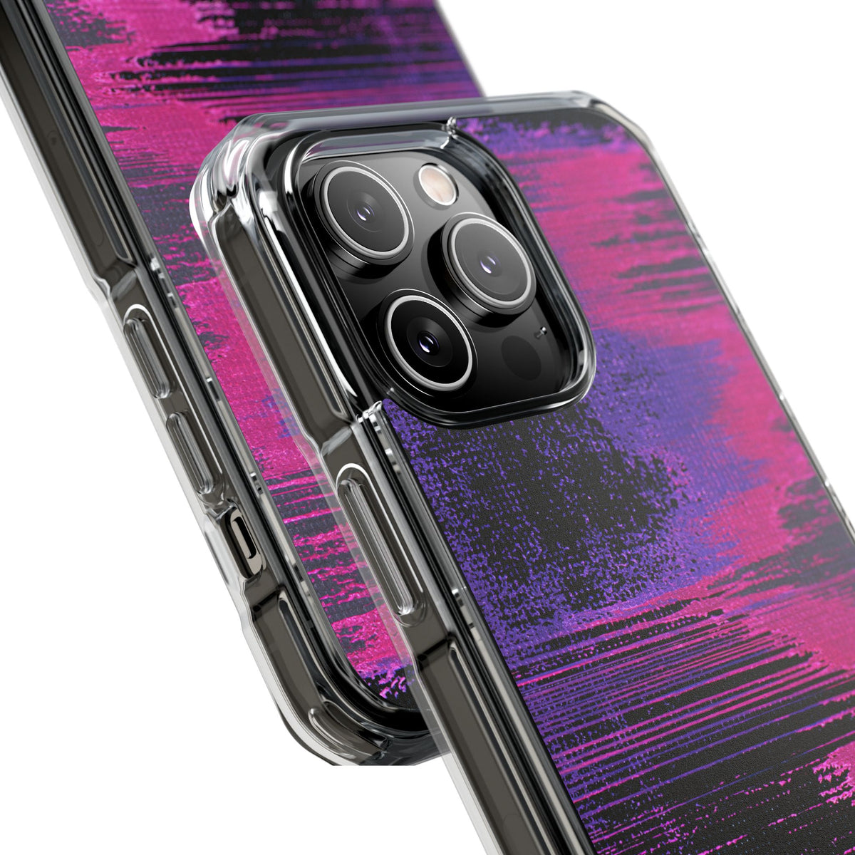 Neon Signal Shift · Clear Impact Magnetic Phone Case for iPhone · Purple