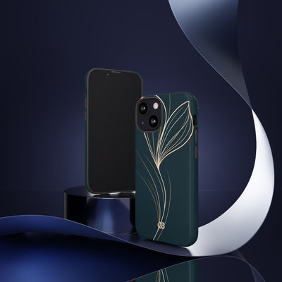 Botanical Contour · Tough Phone Case for iPhone · Teal