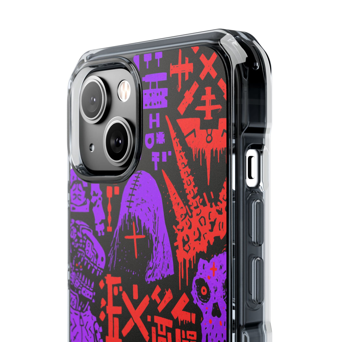 Underground Cyber Glyphs · Clear Impact Magnetic Phone Case for iPhone · Black