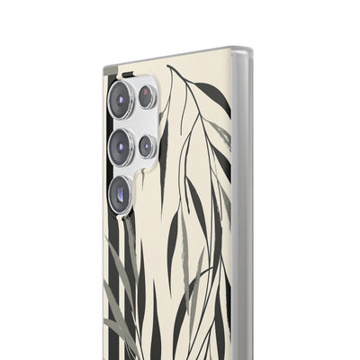 Beige Lite Phone Case for Samsung - Soot Leaf Sketch