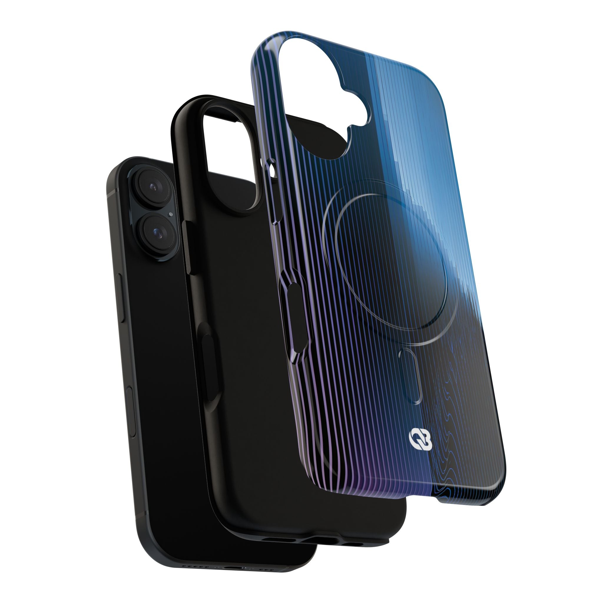 Blue Tough 2.0 Magsafe Phone Case for iPhone - Indigo Distortion Wave