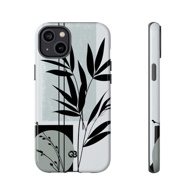 Grey Tough Phone Case for iPhone - Sage Bamboo Noir