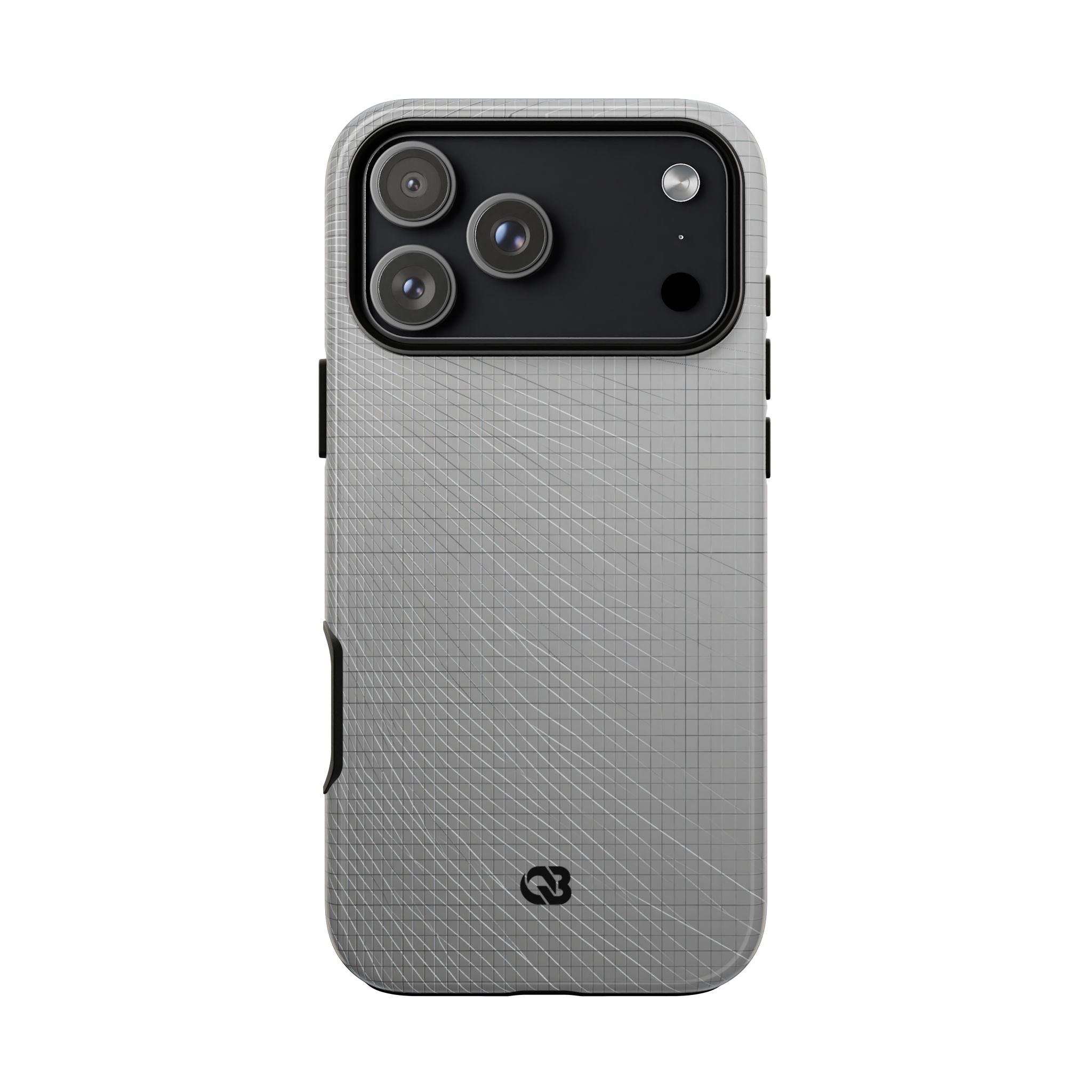 Grey Tough Phone Case for iPhone - Chrome Mesh Warp