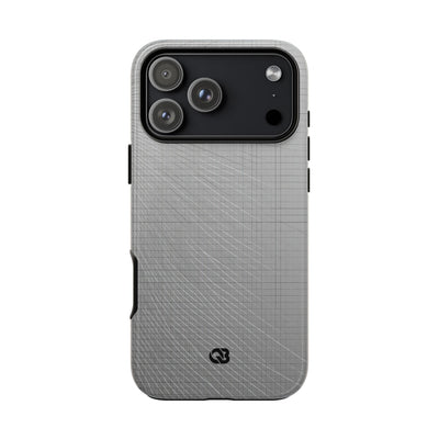 Grey Tough Phone Case for iPhone - Chrome Mesh Warp
